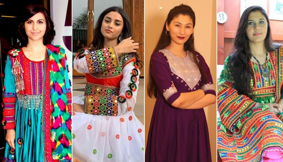 Afghan women are sharing photos of dresses to protest the Taliban’s black hijab mandate